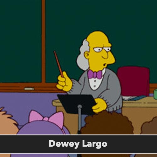 Dewey Largo postavy simpsonovci